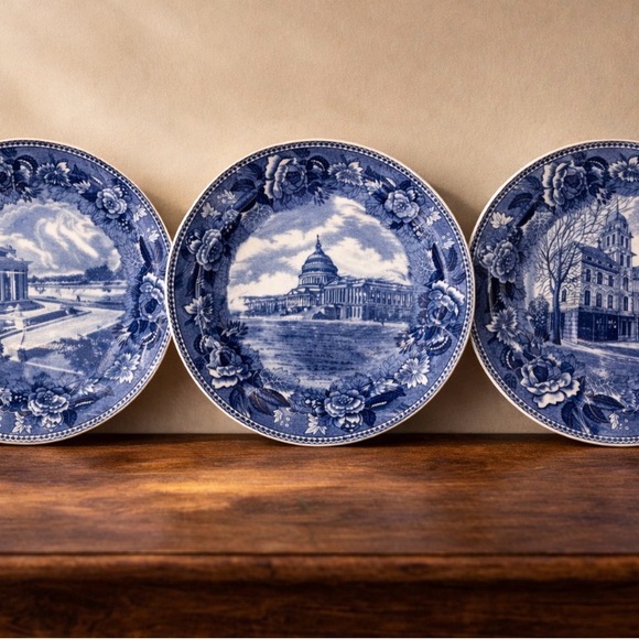 Wedgwood Blue Transferware Decorative Plate - U.S. Capitol Commemorative - Picture 2 of 10